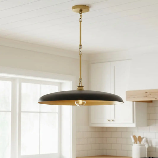 Quin Modern Industrial Disc Metal Pendant Light