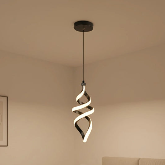 Ray Modern Aluminum Spiral LED Pendant Light