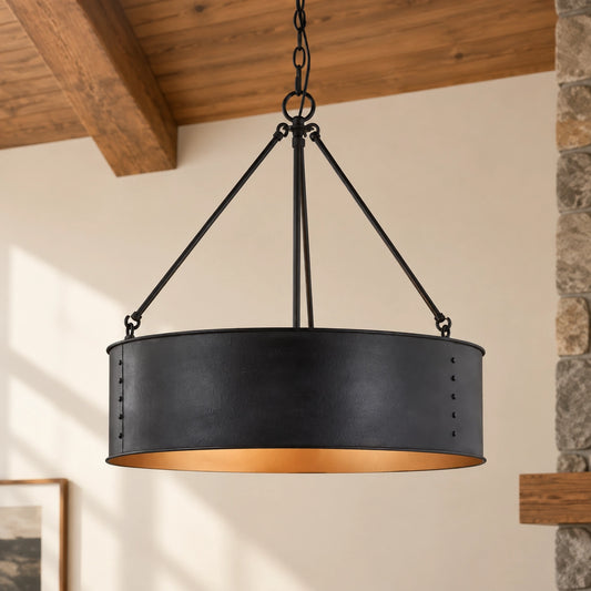 Reid Vintage Drum Bronze Pendant Light