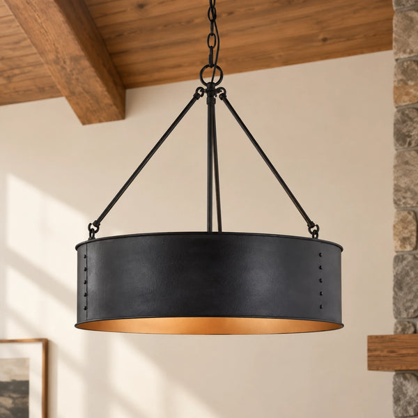 Reid Vintage Trommel Brons Hanglamp