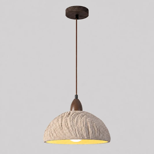 Riven Wabi-Sabi Travertine Stone Pendant Light