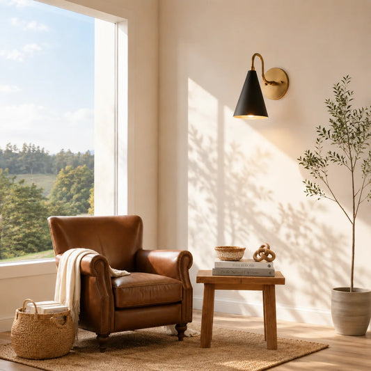 Robert Modern Tapered Cone Shade Vanity Sconce
