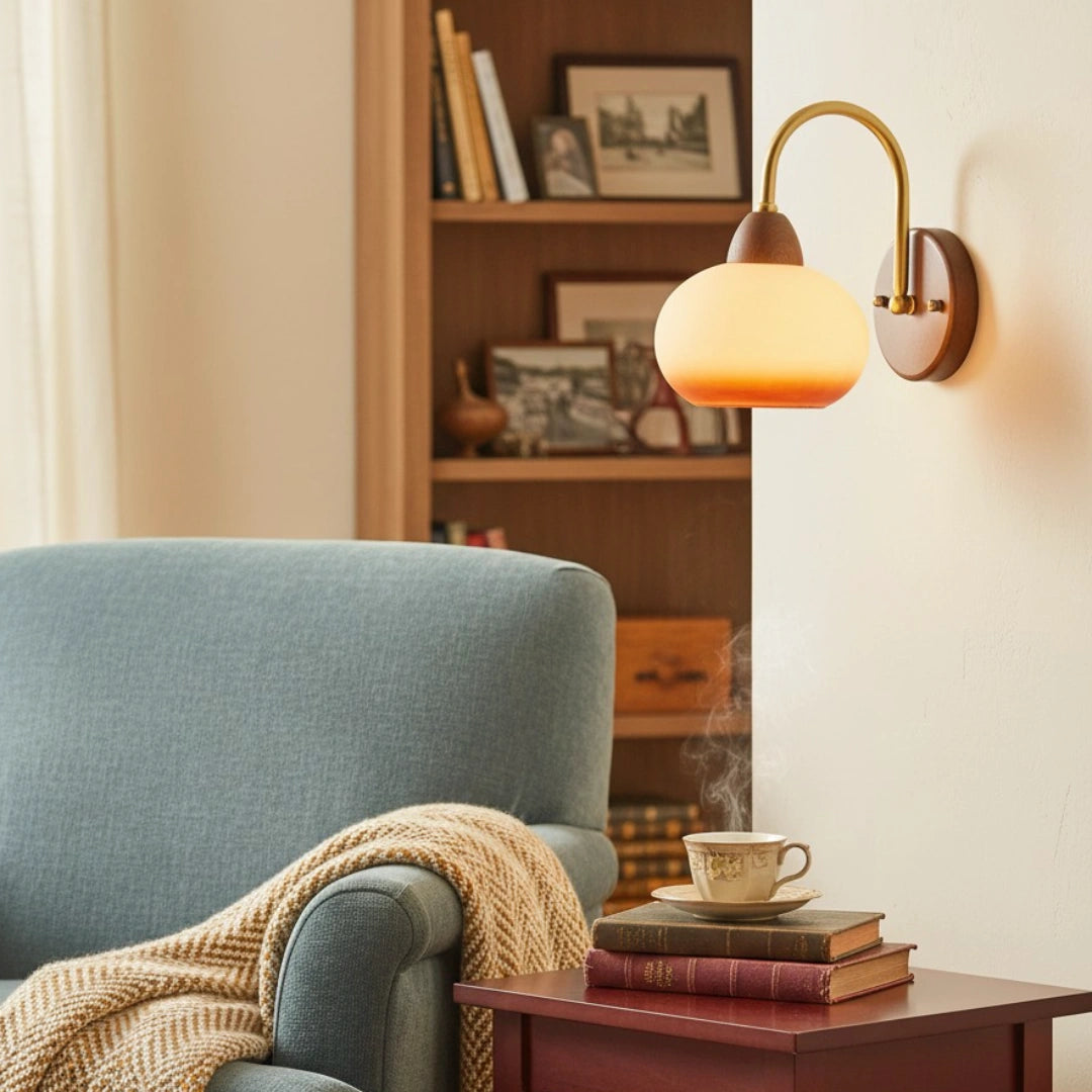 Ronda Vintage Persimmon Gradient Glass Wall Sconce