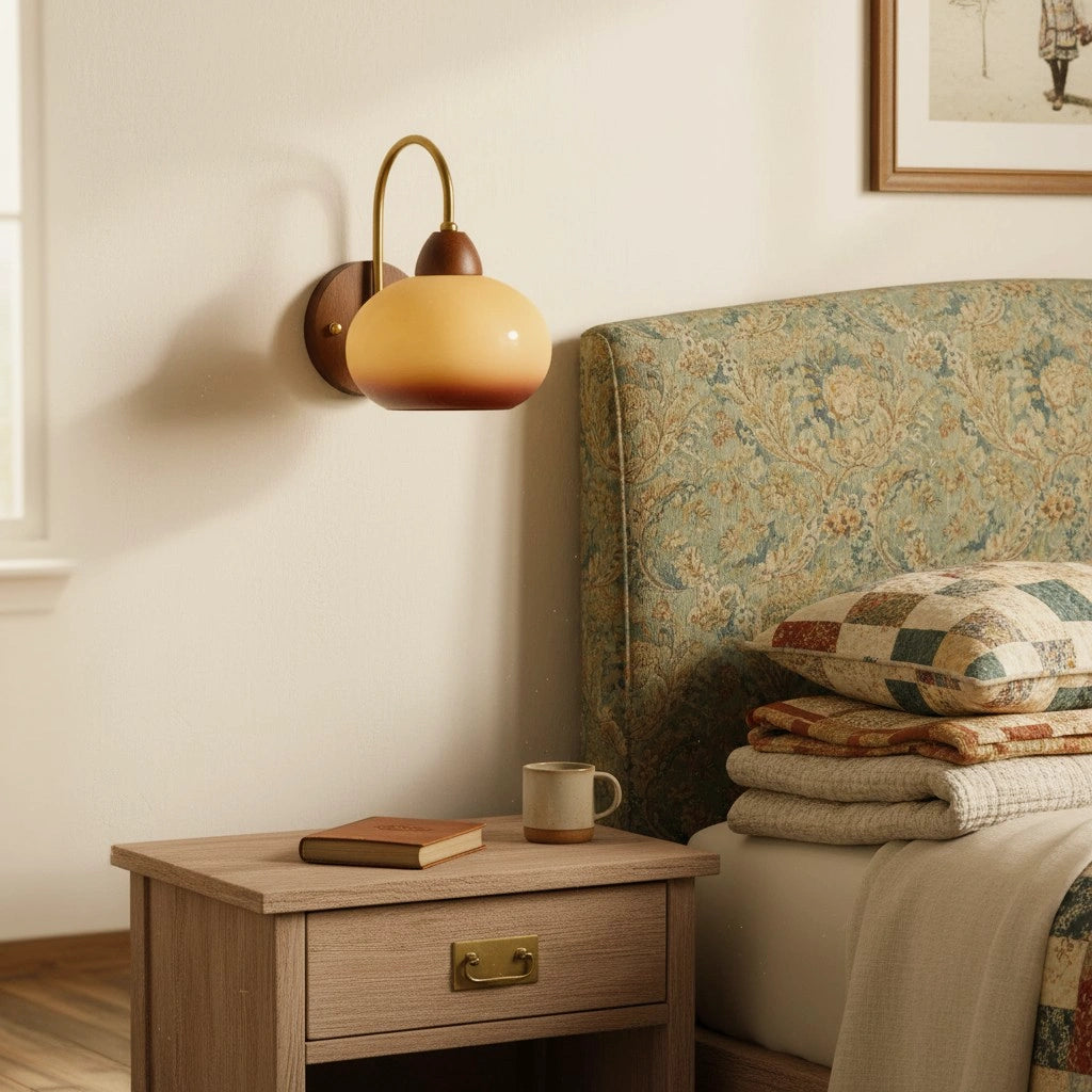 Ronda Vintage Persimmon Gradient Glass Wall Sconce