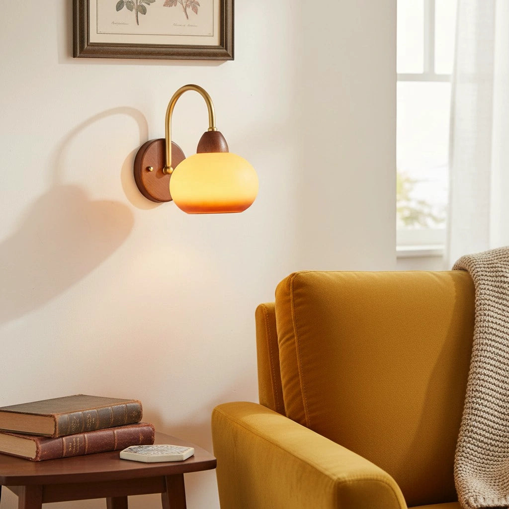 Ronda Vintage Persimmon Gradient Glass Wall Sconce