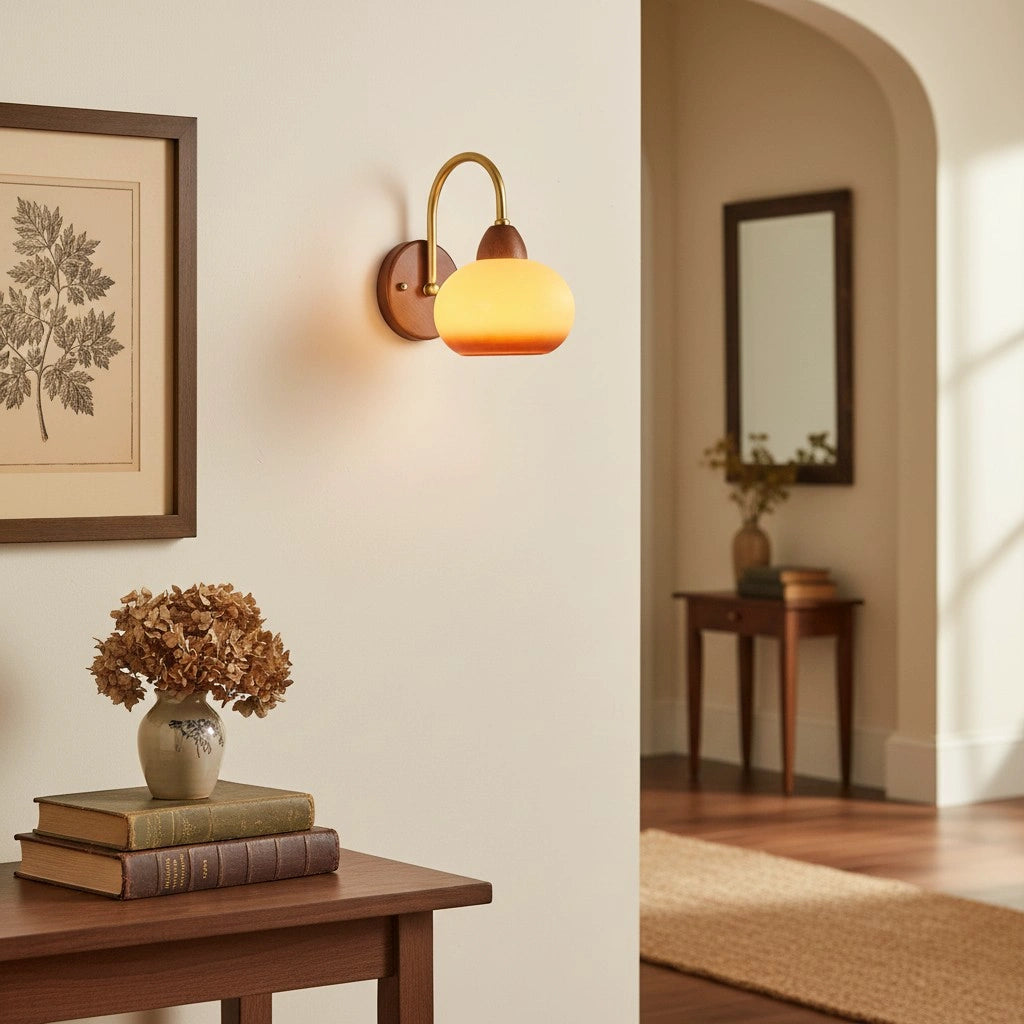 Ronda Vintage Persimmon Gradient Glass Wall Sconce