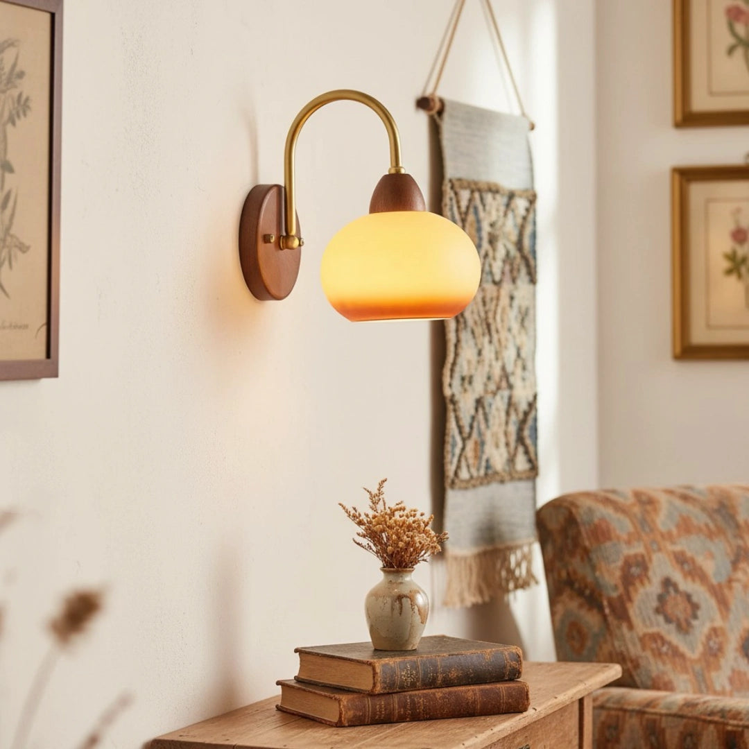 Ronda Vintage Persimmon Gradient Glass Wall Sconce