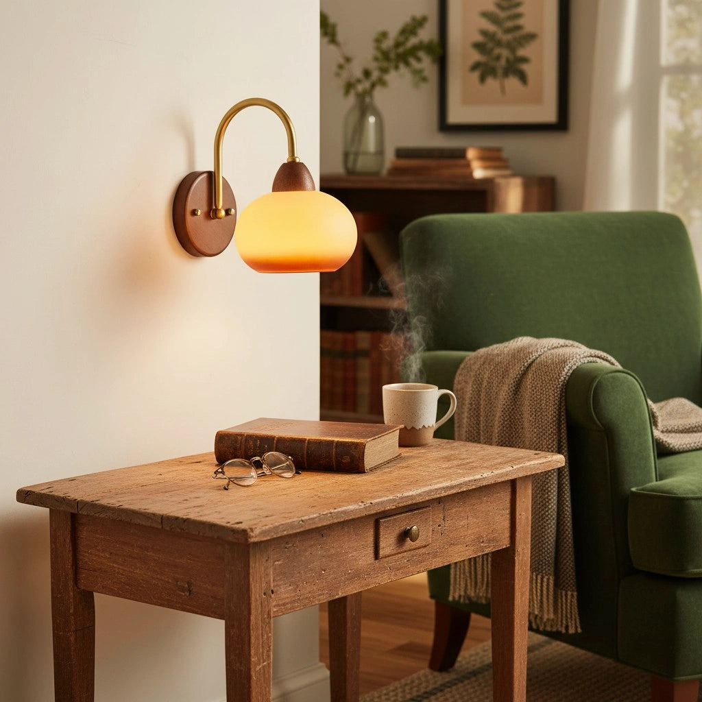 Ronda Vintage Persimmon Gradient Glass Wall Sconce