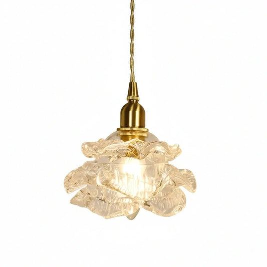 Roslyn Vintage Layered Flower Glass Pendant Light