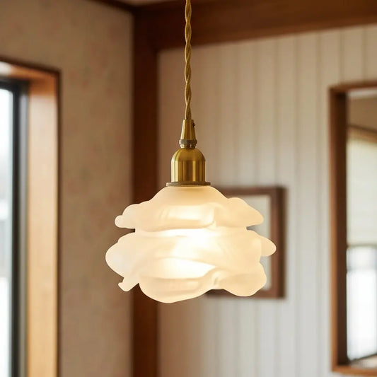 Roslyn Vintage Layered Flower Glass Pendant Light