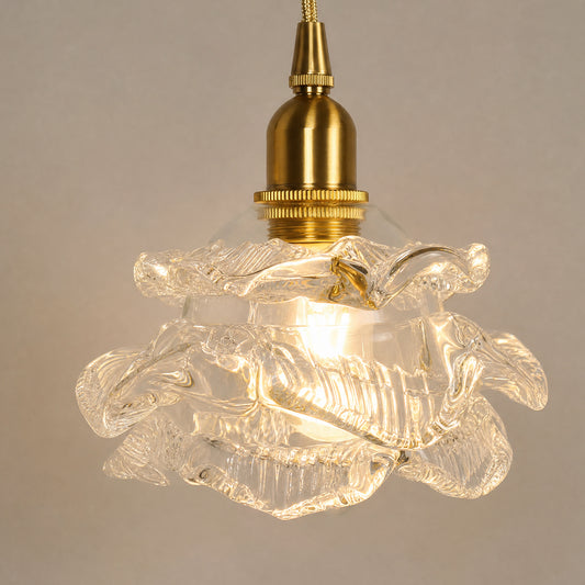 Roslyn Vintage Layered Flower Glass Pendant Light