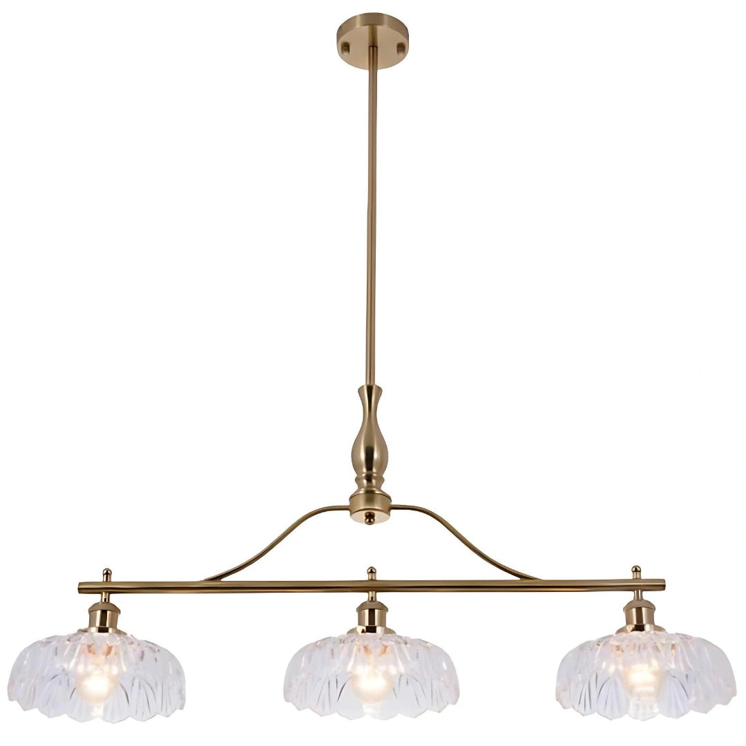 Rowan Vintage Textured Glass 3-Light Chandelier | LuciaLiving