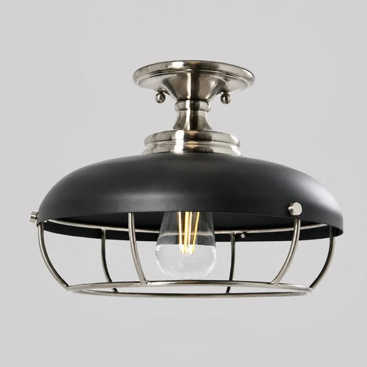 Rue Industrial Caged Dome Metal Ceiling Light