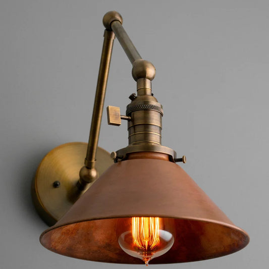Rustic Industrial Copper Swivel Wall Light