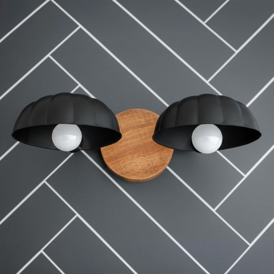 Rustic Sea Shell Wood Vanity Light