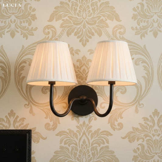 Rustic Classic Traditional Pleated Shade Wall Sconce (15).jpg__PID:4abc5bc2-e774-4862-adda-766627bb1226