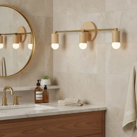 Rustic Minimalist Wood Vanity Light