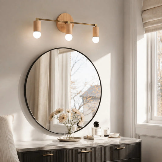 Rustieke Minimalistische Houten Vanity Verlichting