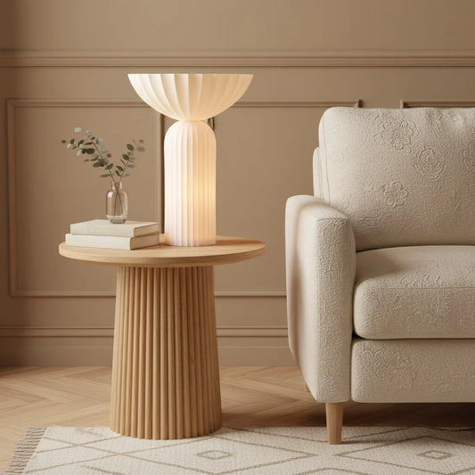 Ryal Minimalist White Translucent Porcelain Table Lamp