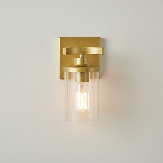 Selene Modern Tube Clear Glass Wall Sconce