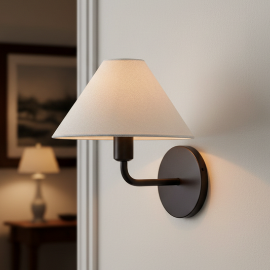 Amelia Nordic Minimalist Fabric Cone Wall Sconce