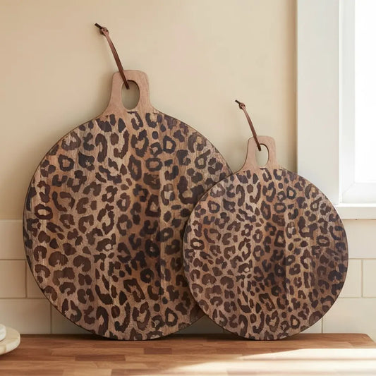 Safari Modern Natural Leopard Wood Serving Board