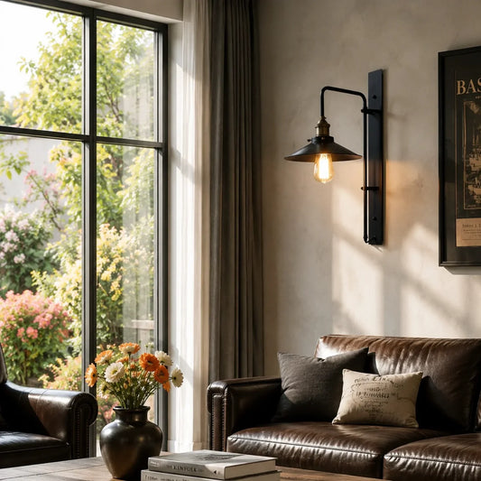 Alden Industrial Black Iron Wall Sconce
