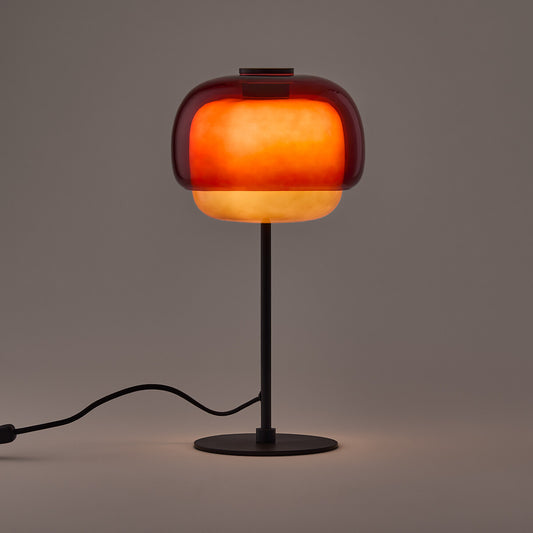 Sanae Modern Retro Double-Dome Colored Glass Table Lamp