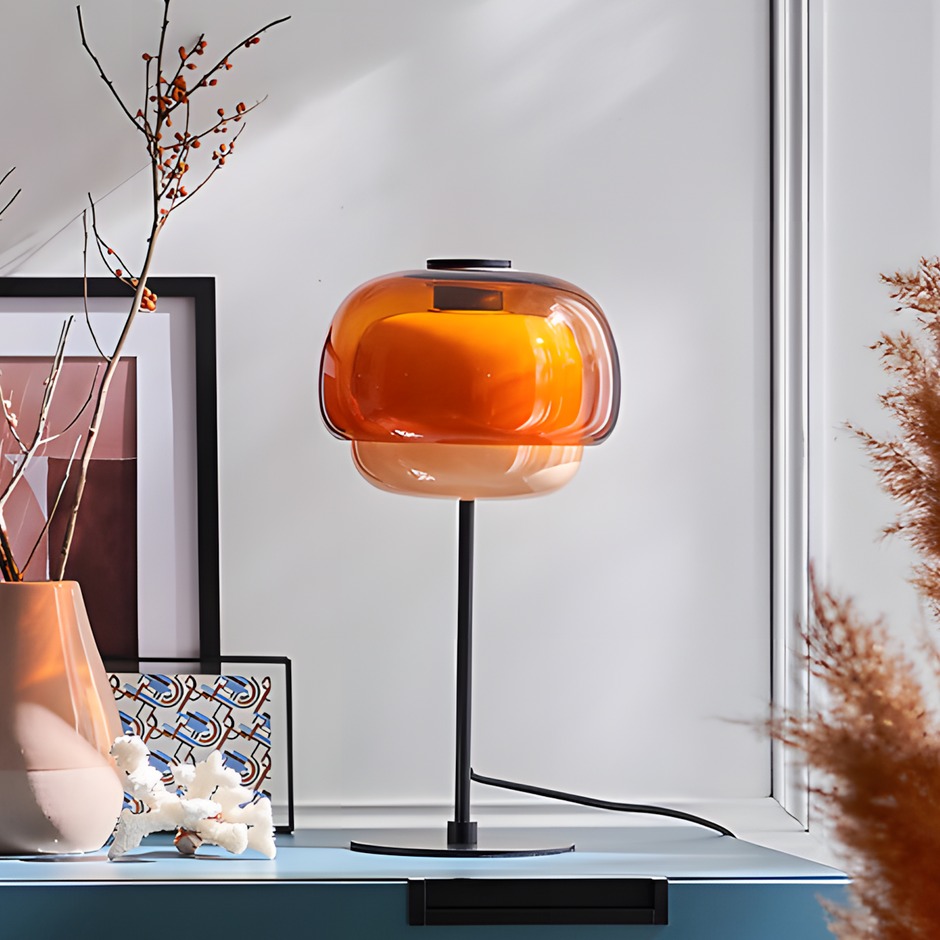 Modern Retro Double-Dome Colorful Glass Table Lamp | LuciaLiving ...
