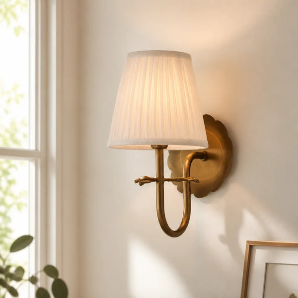 Sandra Vintage Geplooide Katoenen Schaduw Wandlamp
