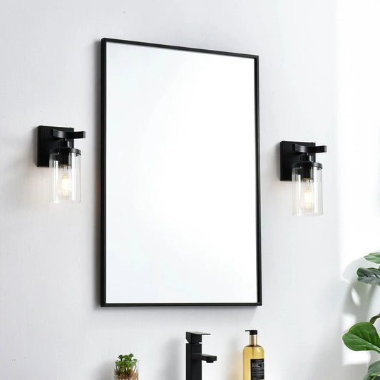 Selene Modern Tube Clear Glass Wall Sconce