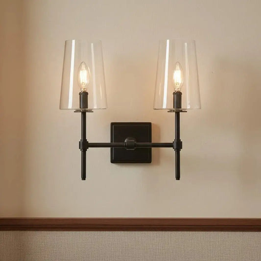 Seraph Modern Clear Glass Metal Wall Sconce