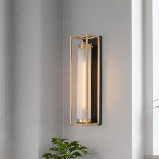 Solara Modern Minimalist Rectangular Glass Wall Lamp