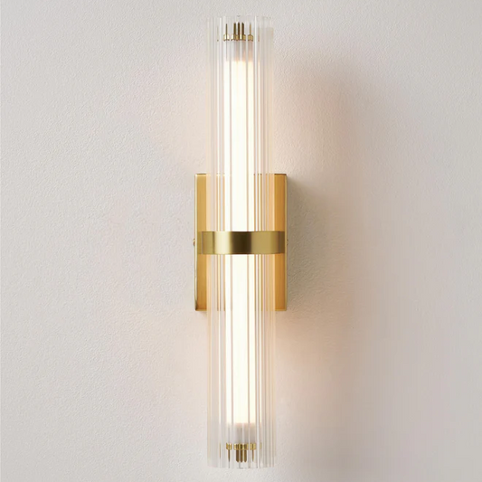 Soren Fluted Glass LED Tube Wall Sconce