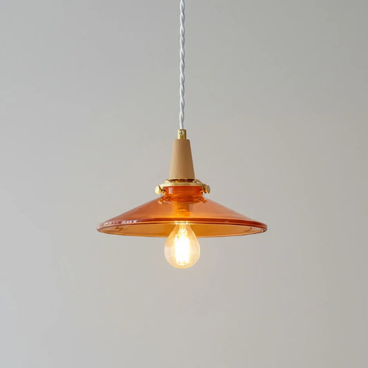 Stilbon Nordic Creative Regenschirm-Pendelleuchte aus orangefarbenem Glas 