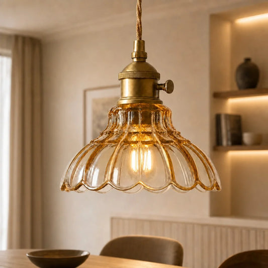 Sylvain Vintage Flower Glass Pendant Light
