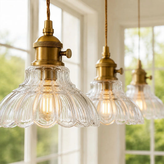 Sylvain Vintage Flower Glass Pendant Light