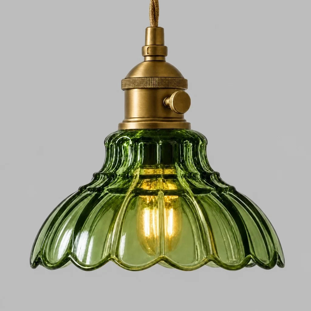 Sylvain Vintage Flower Glass Pendant Light