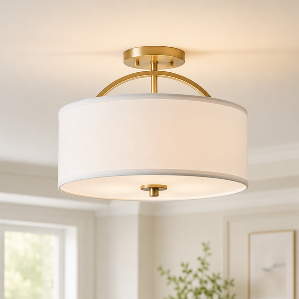 Sylwen Modern Drum Linen Ceiling Light