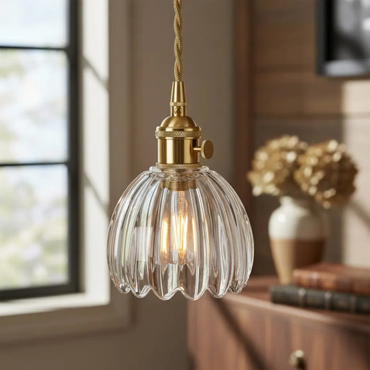 Talen Vintage Tulip Colorful Glass Pendant Light