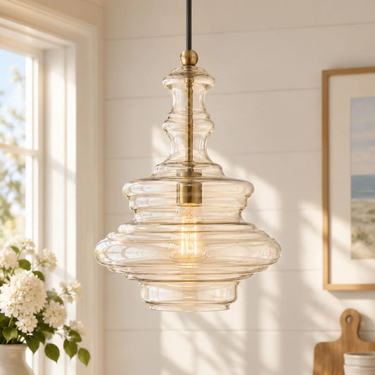 Taran Industrial Art Geometric Glass Pendant Light