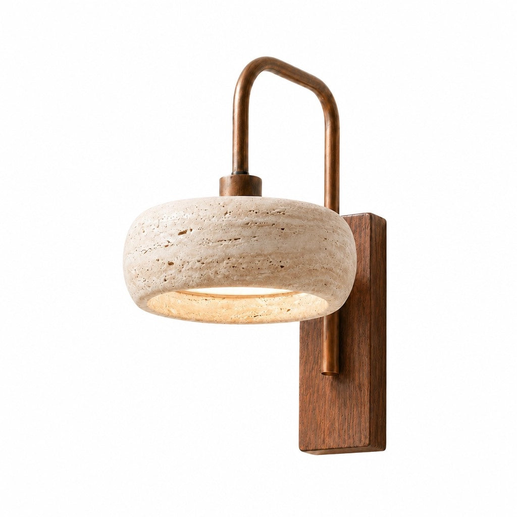 Tavik Natural Stone Vintage Rustic Travertine Cylinder Wall Sconce Tavik Natural Stone Vintage Rustic Travertine Cylinder Wall Sconce