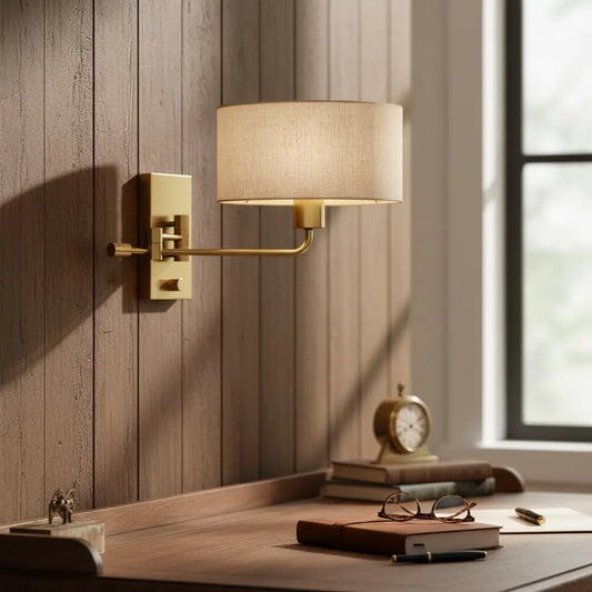 Teyran Vintage Fabric Swing Arm Wall Sconce