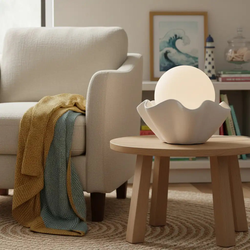 Thalassa Modern Wavy Shell Ceramic Table Light