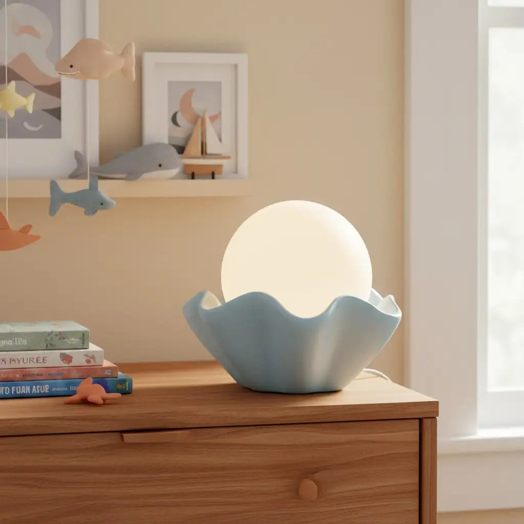 Thalassa Modern Wavy Shell Ceramic Table Light
