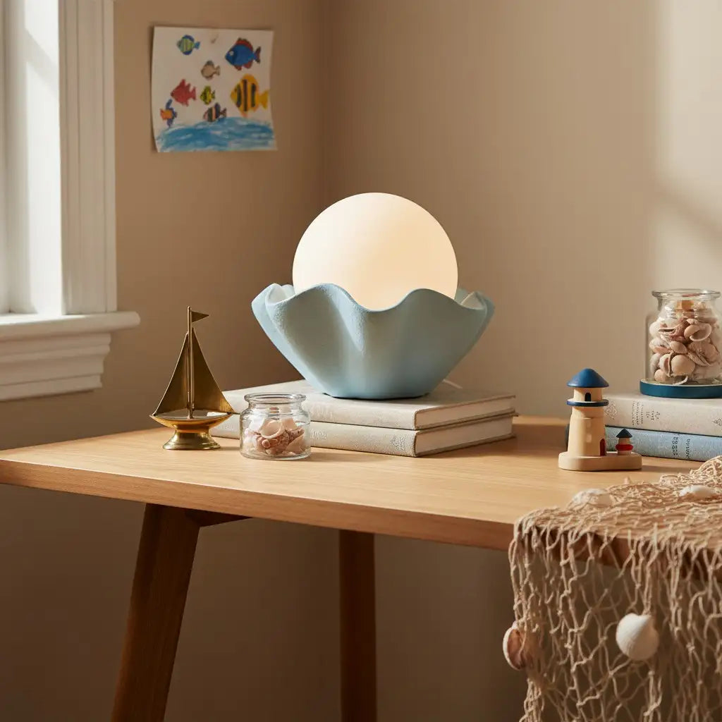 Thalassa Modern Wavy Shell Ceramic Table Light