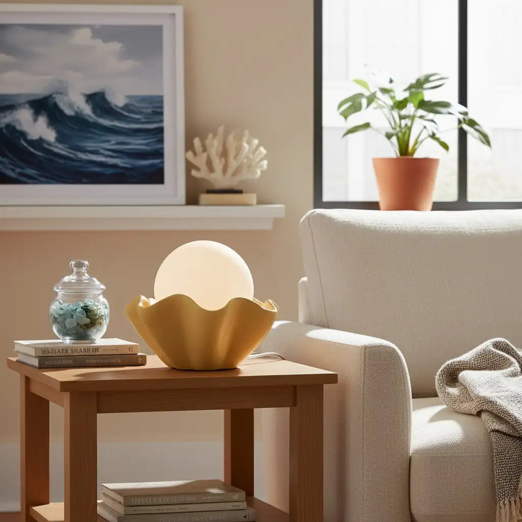 Thalassa Modern Wavy Shell Ceramic Table Light