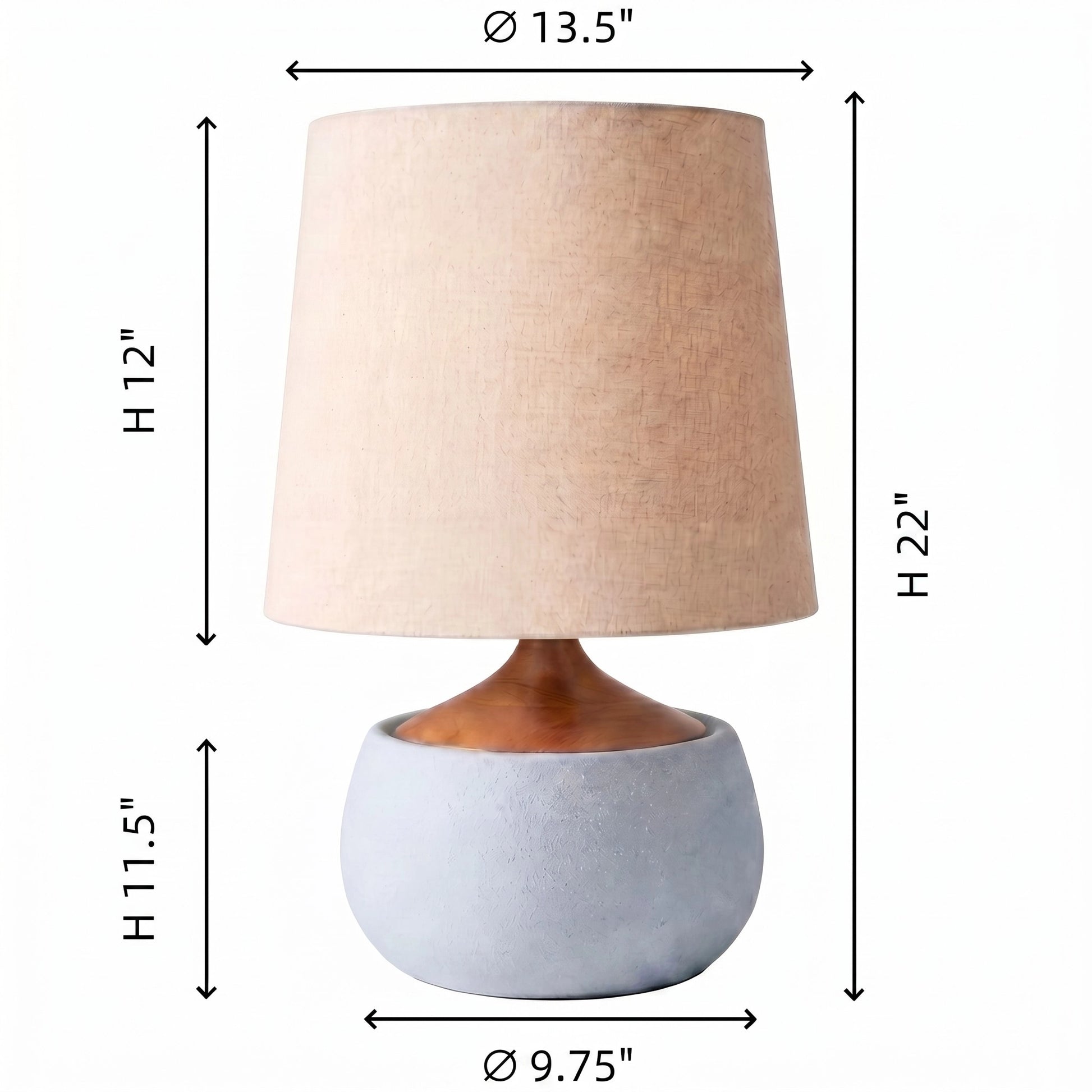 Thalyn Mid-Century Natural Linen Cement Table Light | LuciaLiving Thalyn Mid-Century Natural Linen Cement Table Light | LuciaLiving