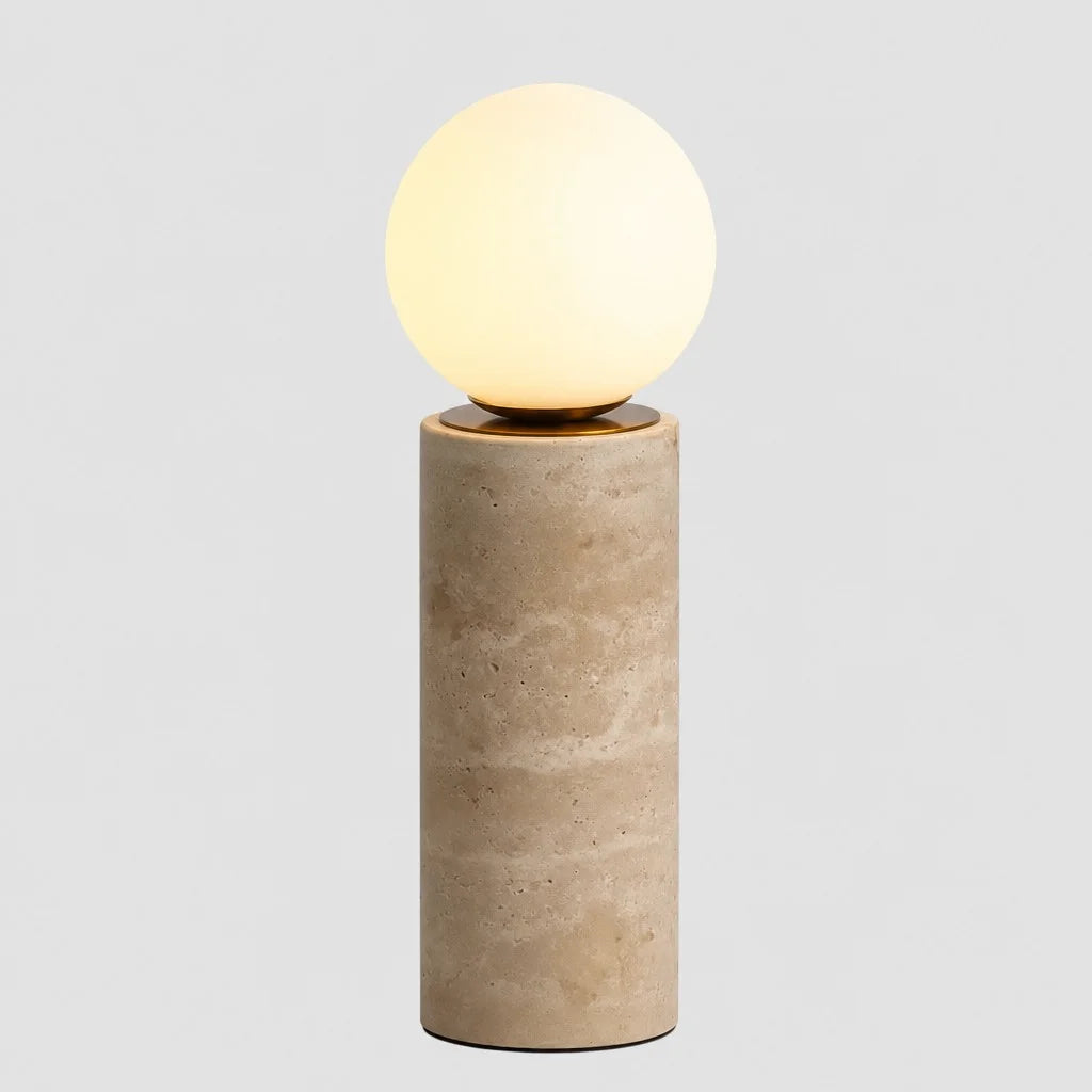 Traverting Theo Natural Stone Modern Minimalist Travertine Table Light ...