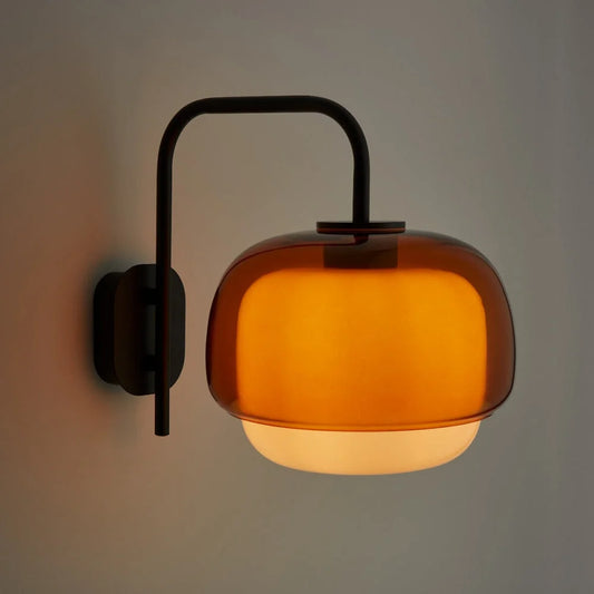 Sanae Modern Round Shade Colored Glass Wall Sconce